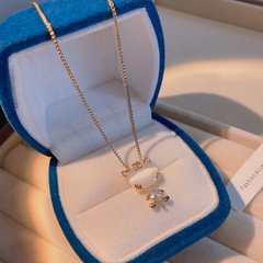 european and american super fairy zircon tassel necklace women's high sense vintage pearl fishing line clavicle chain all-match hot girl jewelry full figure