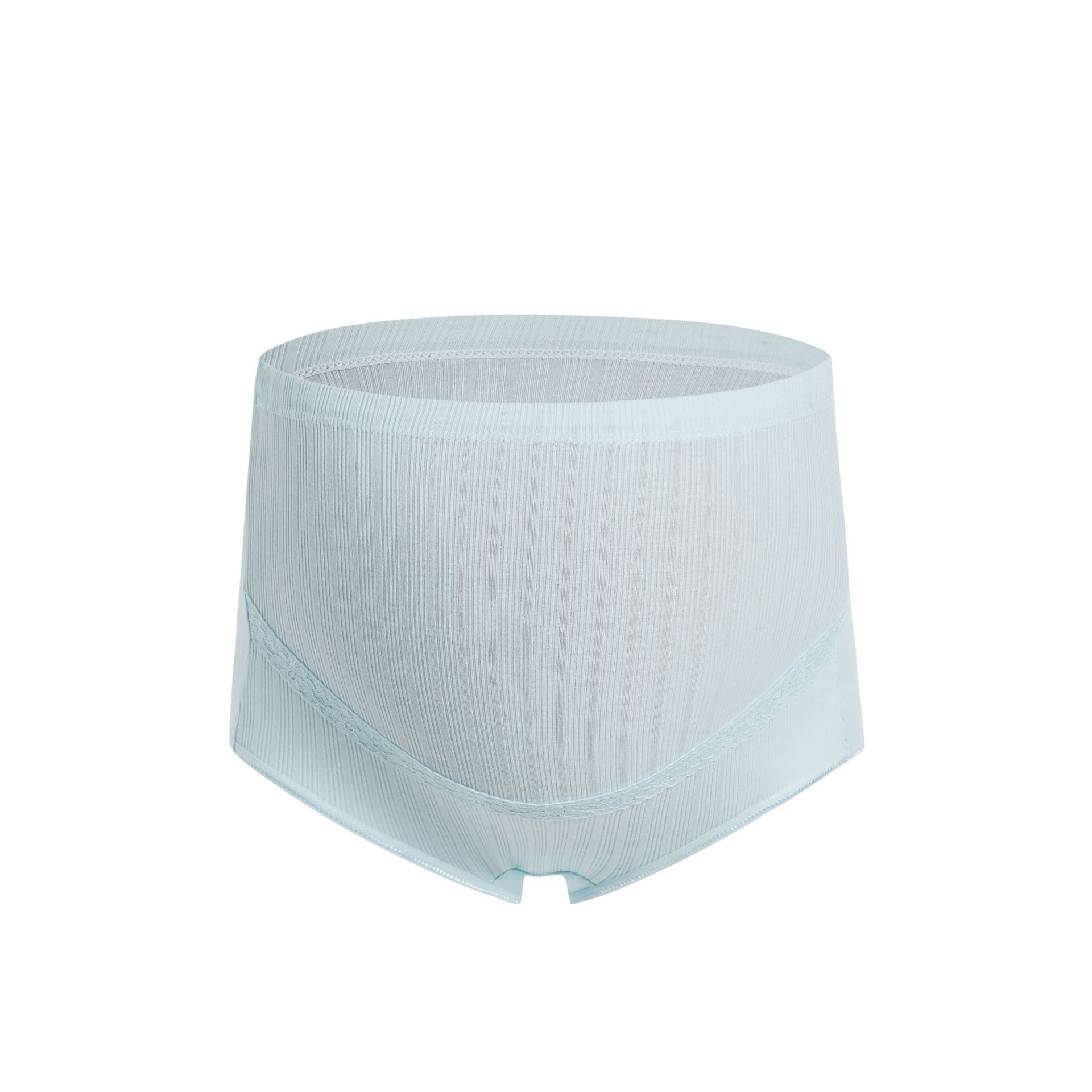 Las mujeres embarazadas ropa interior más tamaño transpirable cintura alta abdominal ajustable embarazo acanalado alto estiramiento encaje triángulo ropa interior fabricantes