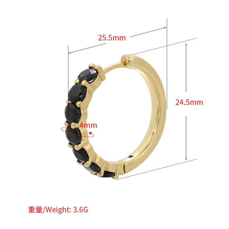 Clip D&#39;oreille Rond Plaqué Cuivre Micro-incrusté Simple En Gros Nihaojewelry display picture 5