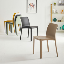 北歐椅子家用餐廳經濟型塑料凳現代簡約靠背椅子可堆疊餐椅批發