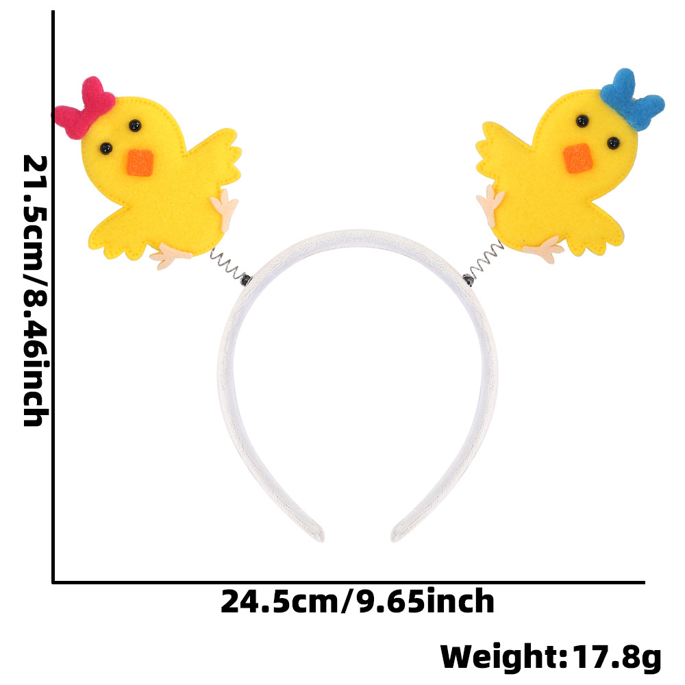 Amazon nueva decoración de pascua cabello cascada conejo pollo huevo tocado de dibujos animados para niños animales bandas de cabeza