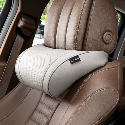 Car Headrest Suitable for Headrest - little-k-litchi-pattern-off-white-neck-pillow-1-piece