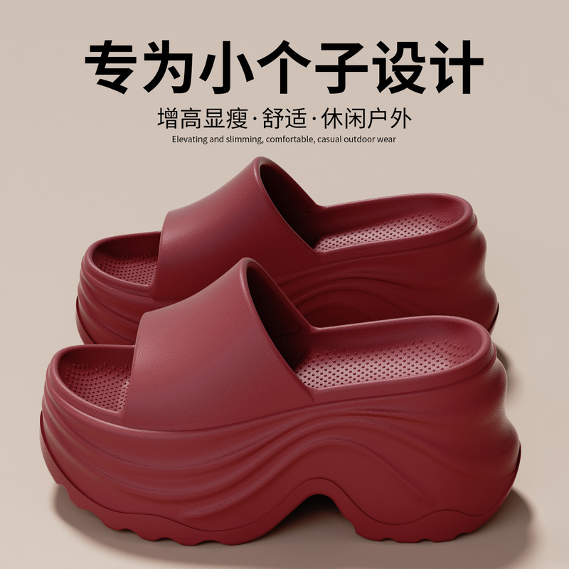 High-Heeled Thick-Soled 8cm Slippers for Women, Summer Outdoor Wear, One-Strap Beach Shoes, Eva Slippers, Soft-Soled Home Sandals High-Heeled Thick-Soled 8cm Slippers for Women, Summer Outdoor Wear, One-Strap Beach Shoes, Eva Slippers, Soft-Soled Home Sandals