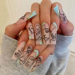 Wearable false nails, wearable nail tips, finished nail pieces, full-coverage wearable nails, long-style European and American ballet nails