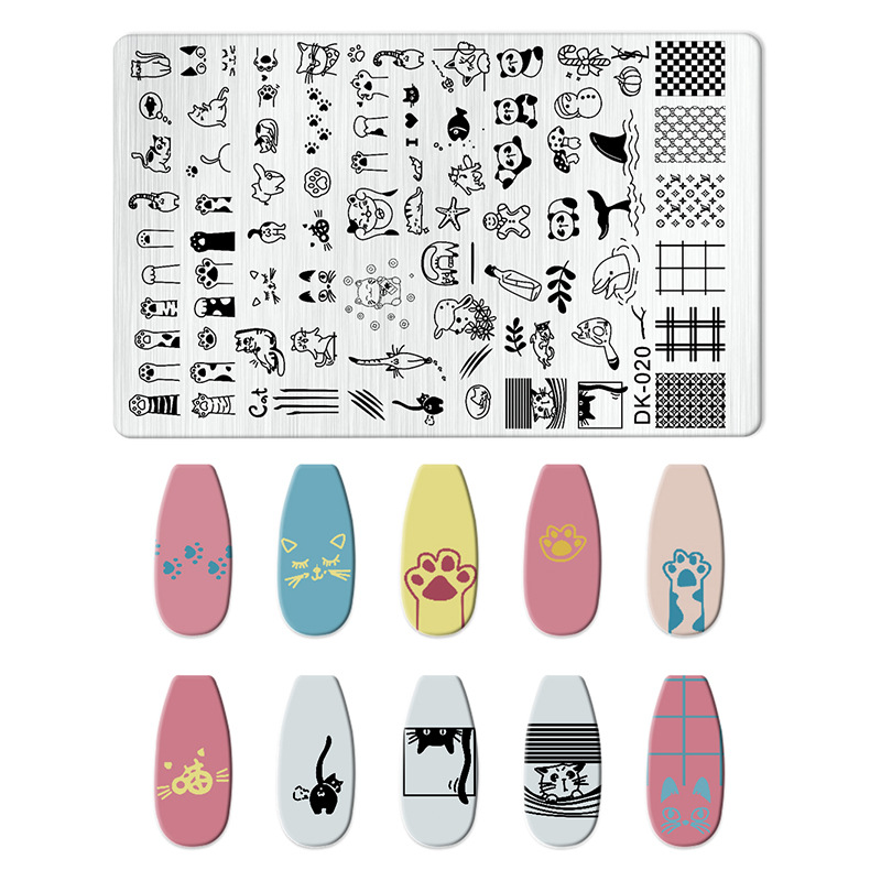Cross-Border Printing Templates for Nail Art, Rectangular Plates for Painting, New Designs in Stock, Wholesale Accessories in Multiple Colors