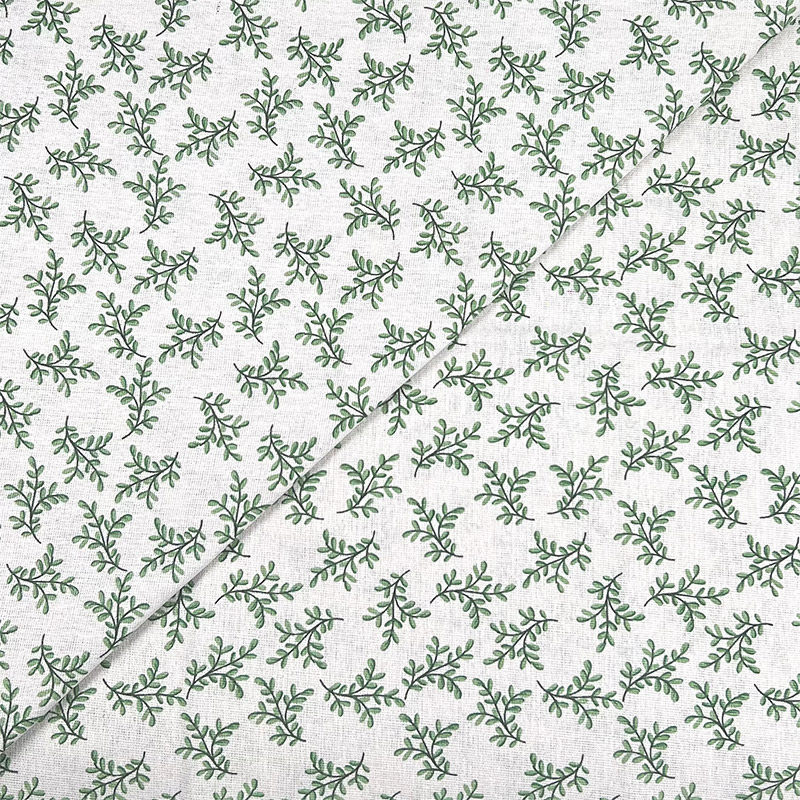 Impresión de tela de algodón de hoja verde Gardenia tela de mesa hecha a mano tela de arena liberación de tela de tela de tela de fondo de tela de tela de lino image 15