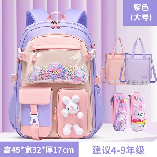 Purple big study bag, pencil case