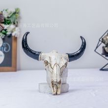 创意树脂复古骷髅牛头骨墙面挂件动物头立体壁挂家居饰品树脂工艺