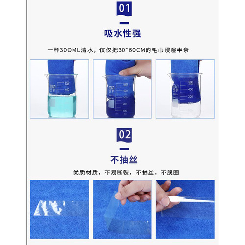 Car special car wash towel thickened water absorbent car wiping cloth car microfiber large and small rag