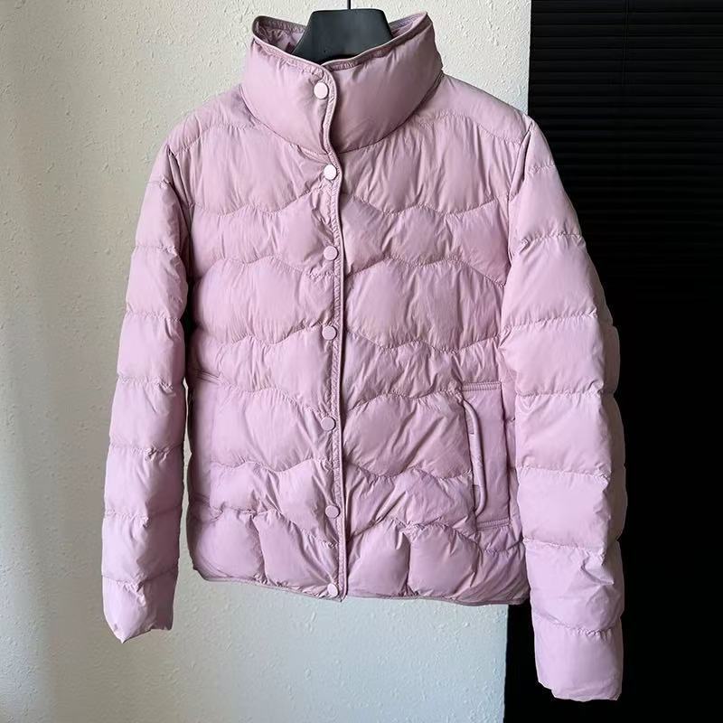 90白鸭绒轻薄羽绒服女短款2025冬新款韩版高级感简约立领保暖外套|undefined