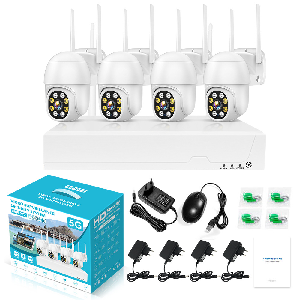 无线带屏监控套装8路高清硬盘录像机免布线摄像头无线WiFi户