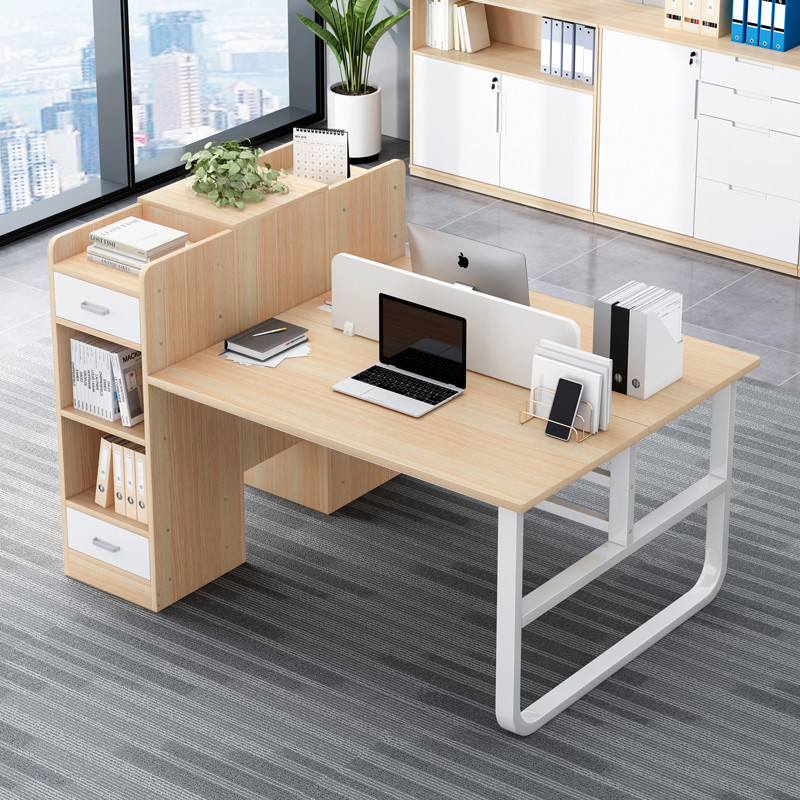 Escritorio, combinación de sillas de oficina, personal simple y moderno, muebles simples, escritorio de escritorio para computadora de 2/4 personas