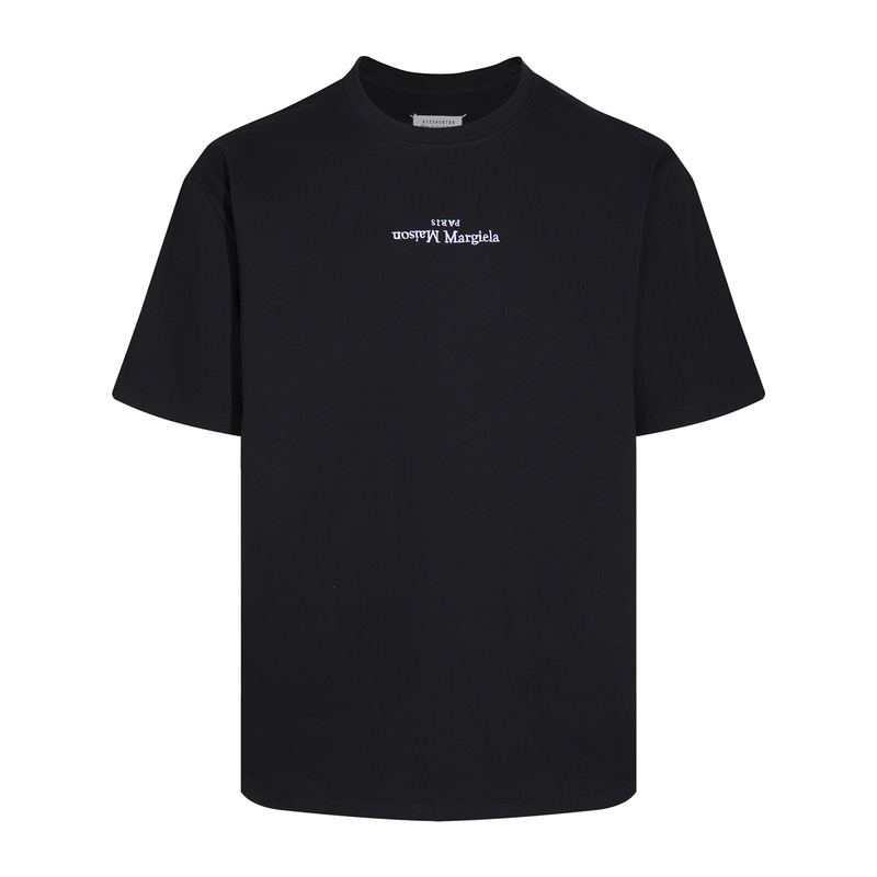 Margiela Mm6 Inverted Letter Print Embroidery Casual Short-Sleeve T-Shirt Trendy Loose Fit Fashion Brand
