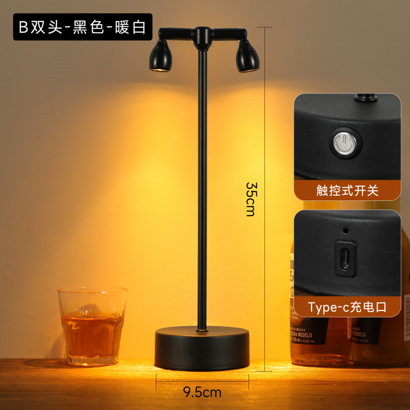 Lámpara de mesa de bar recargable al aire libre iluminación de ambiente de restaurante luz de noche luz de mercado nocturno faro de estand de atmósfera lámpara de mesa