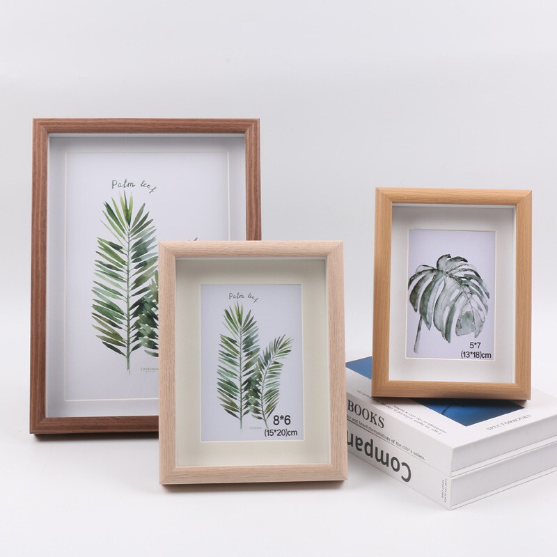 Creative wooden three-dimensional hollow photo frame set table plant specimen mounted picture frame children's oil painting wall frame wholesale