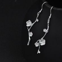 1450梅花发簪配套耳环古典手工素银花朵仙女风耳环