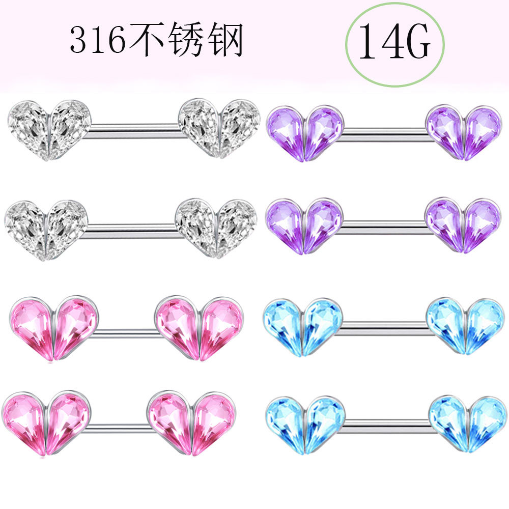Silver pointed spike labret stud material detail
