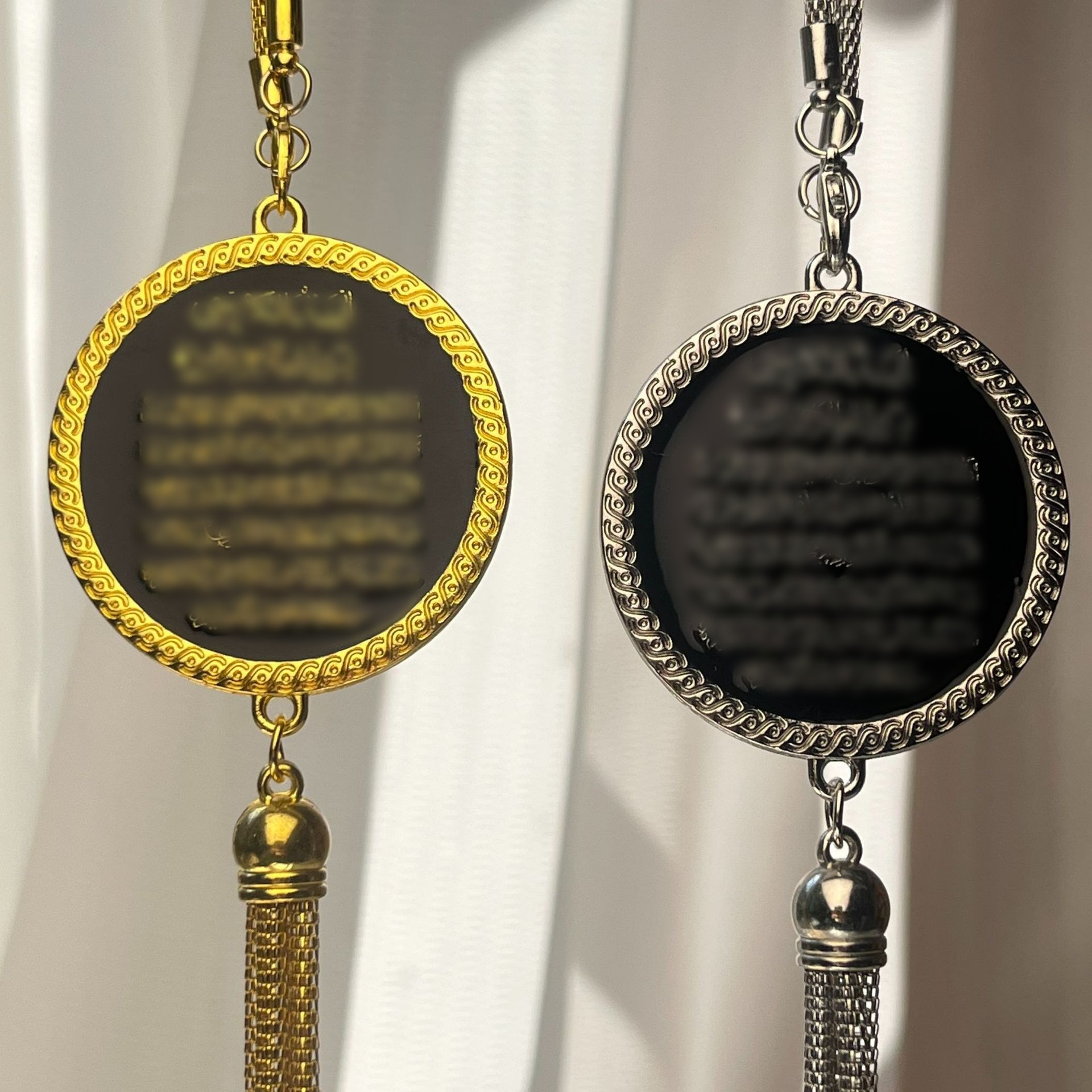 Cross-Border Middle East and Southeast Asia Zinc Alloy Car Seat Prayer Beads Scripture Car Hanging Ornament Car Accessory Source Factory