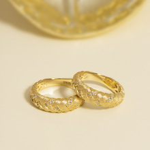 中古编织拉丝麦穗戒指女跨境批发s925纯银指环意大利布契工艺饰品