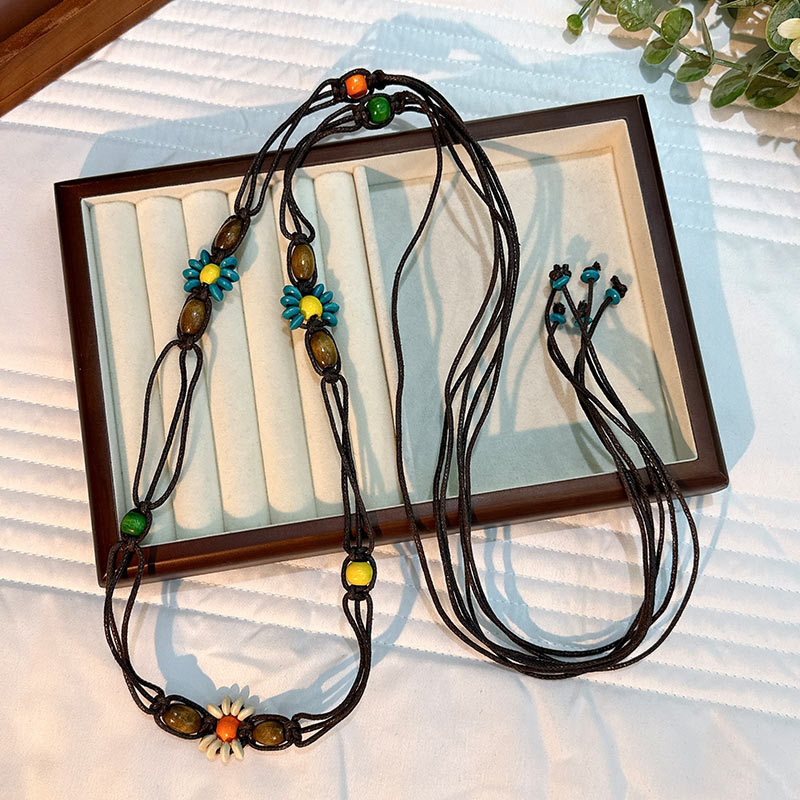 Cuerda de la cintura popular Bohemia tejida cuerda de cáñamo cadena de la cintura cinturón delgado vestido del todo-fósforo de las mujeres joyería transfronteriza al por mayor