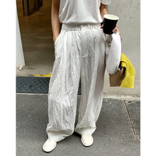 【秋季特价】西装裤女秋季韩版新款高腰阔腿宽松人棉长裤53146