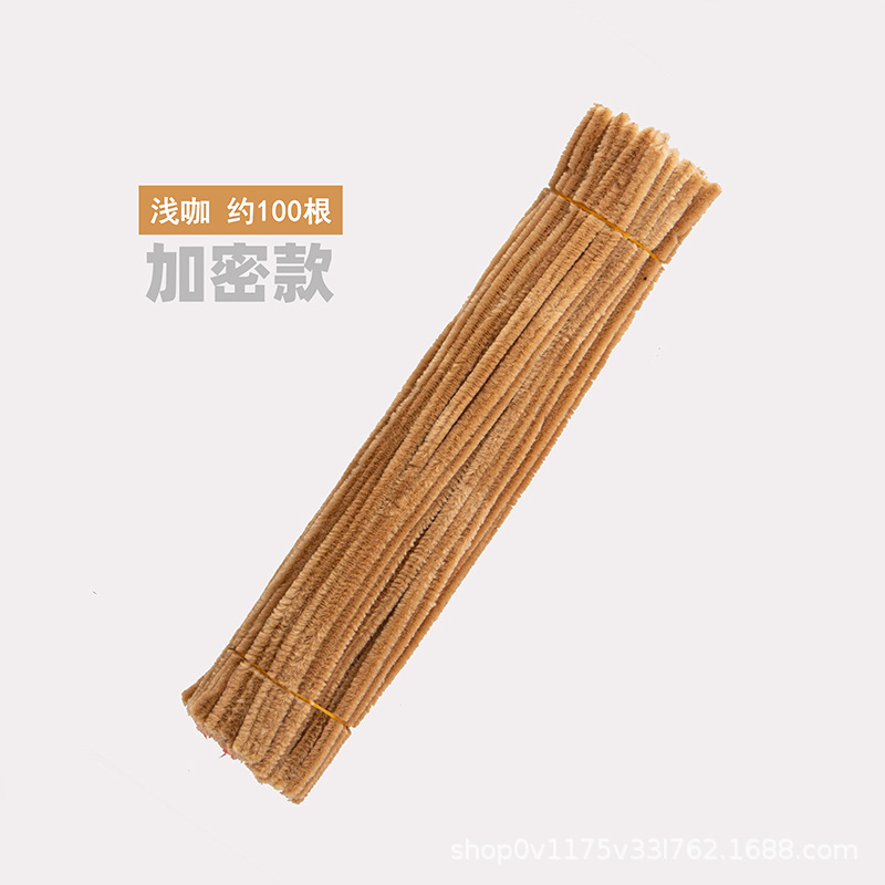 Macaron color Twisted stick hecho a mano bricolaje raíz del pelo de lana cifrado raya tulipán bouquet paquete material negrita