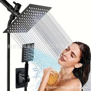 Cross-Border Bathroom American Shower Set Simple Pressurized Stainless Steel Top Spray with Handheld Shower Combination Shower Set