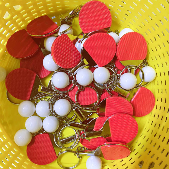 Cross-border table tennis key chain mini table tennis key accessories stroke craft gifts table tennis key ring wholesale