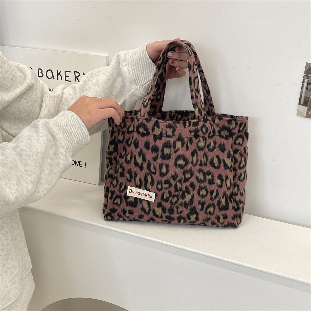 311021 Simple ins retro style woolen multi-color handbag for women, 2023 new checkered autumn and winter women's bag undefined