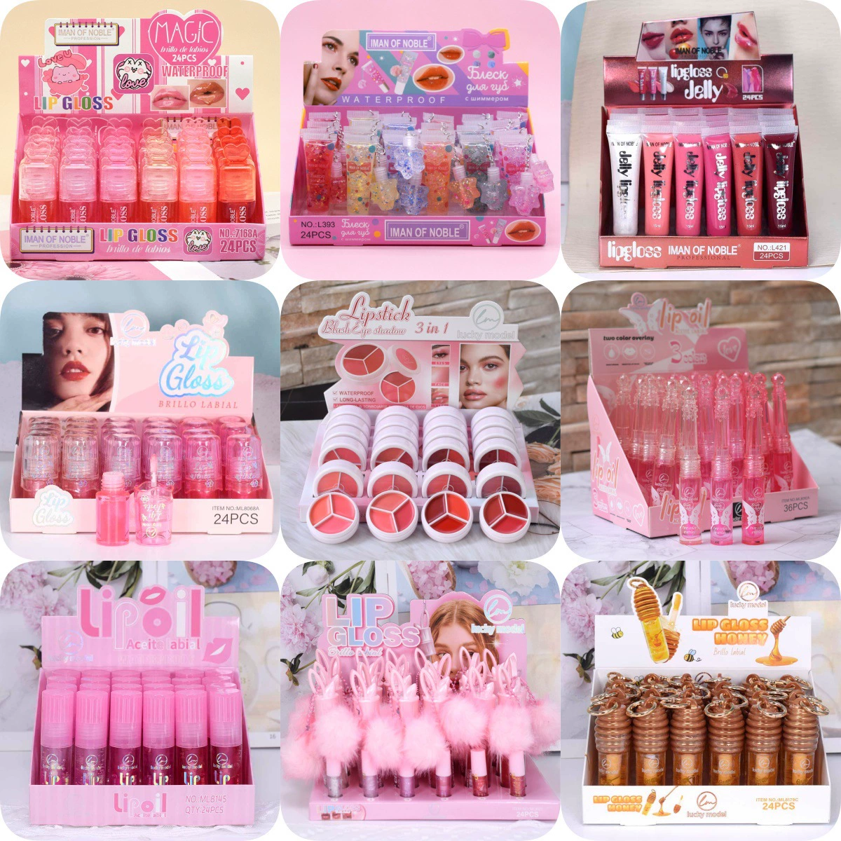 LUCKY MODLE экспорт оптом легкий блеск для губ увлажняющая база для губ увлажняющее масло для губ