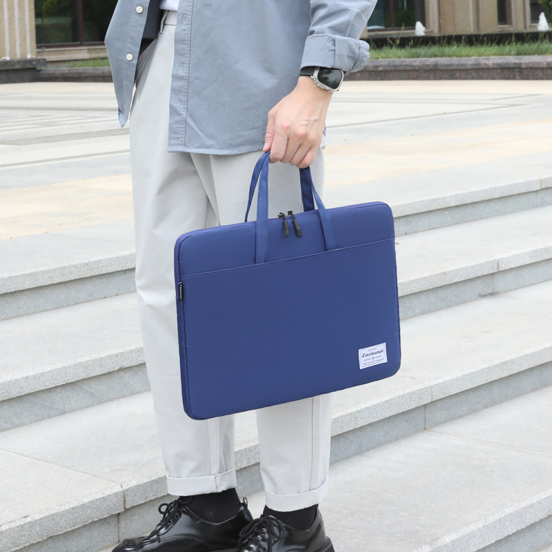 Bolsa de computadora portátil para estudiantes unidireccional de color sólido de gran capacidad de moda simple bolso de computadora portátil de nicho