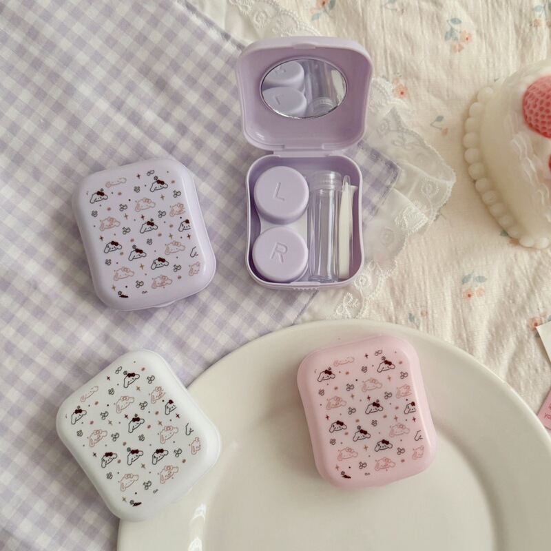 Mend Dew "Like a Fish with a Mirror" simple contact lens case, simple colored contact lens case, companion care box as395