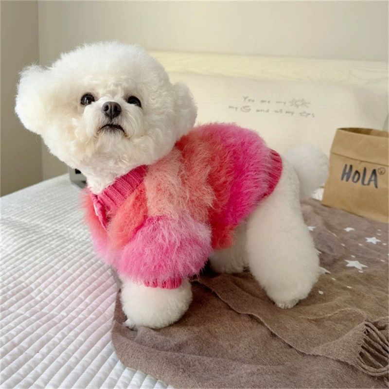 犬服秋冬暖かい小型犬テディビションポメラニアン子犬ニットセーターペット服