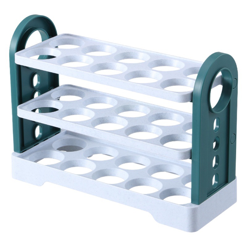 Refrigerador para el hogar, puerta lateral, caja de huevos, cajón plegable, bandeja de huevos, caja de almacenamiento de huevos, caja de huevos fresca de cocina