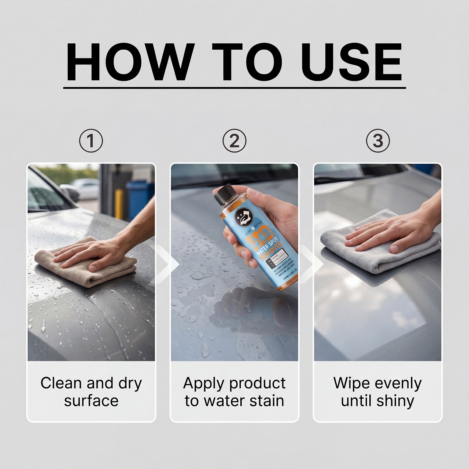 Car Water Stain Cleaner, Convenient Cleaning for Car Windows and Windshields, Daily Shine Maintenance