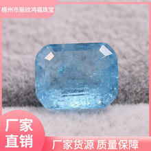 长方车平倒角 AX04浅蓝宝石 仿天然宝石合成宝石玻璃面天然水晶底