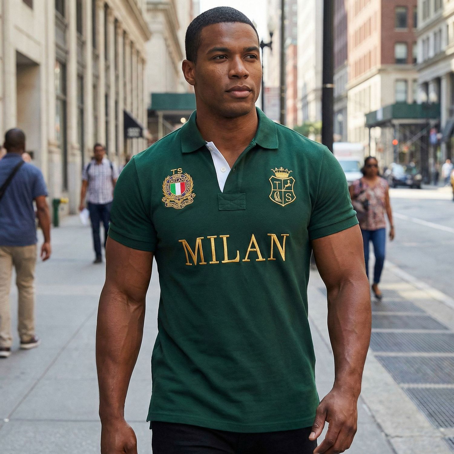 New Cotton Plus Size Polo Shirt Men's Short-sleeved Embroidered Casual Sports Foreign Trade Cross-border Letter Shopee