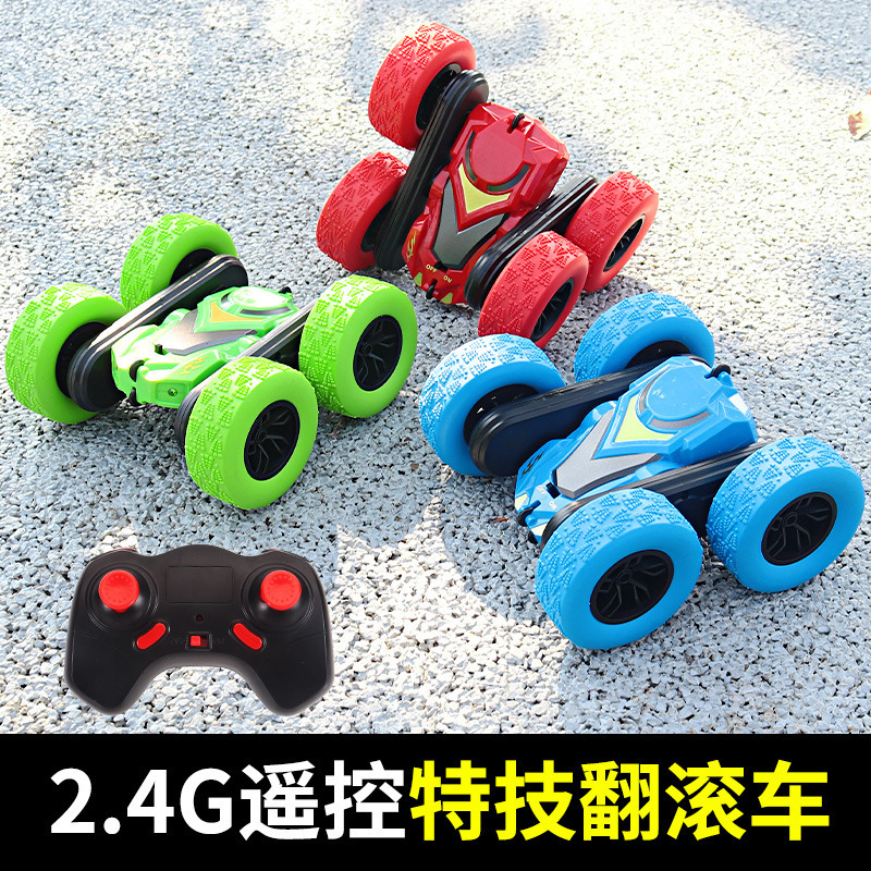 Transfronterizo RC coche de control remoto recargable doble cara acrobacias giratorias vehículo todoterreno para niños 2.4G coche de juguete eléctrico de control remoto