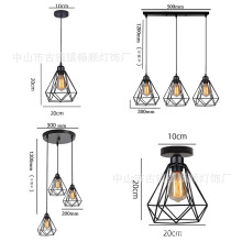 厂家批发三头复古工业风餐厅灯过道灯小吊灯民宿酒店中山led