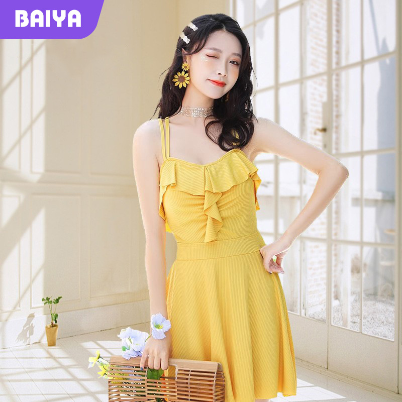 2025 nuevos trajes de baño para mujeres ins coreana unido i color sólido sexy frente al mar cubierto abdomen delgado trajes de baño de vacaciones para mujeres