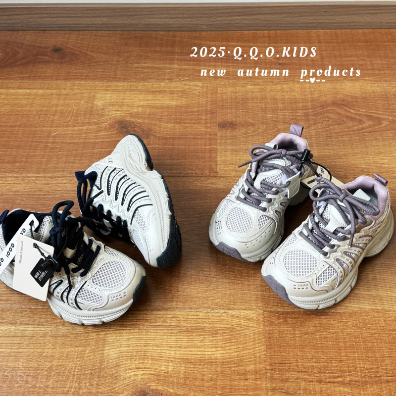 QQO童鞋 2025年秋季新款儿童运动鞋时尚潮流男女童网面透气老爹鞋|undefined