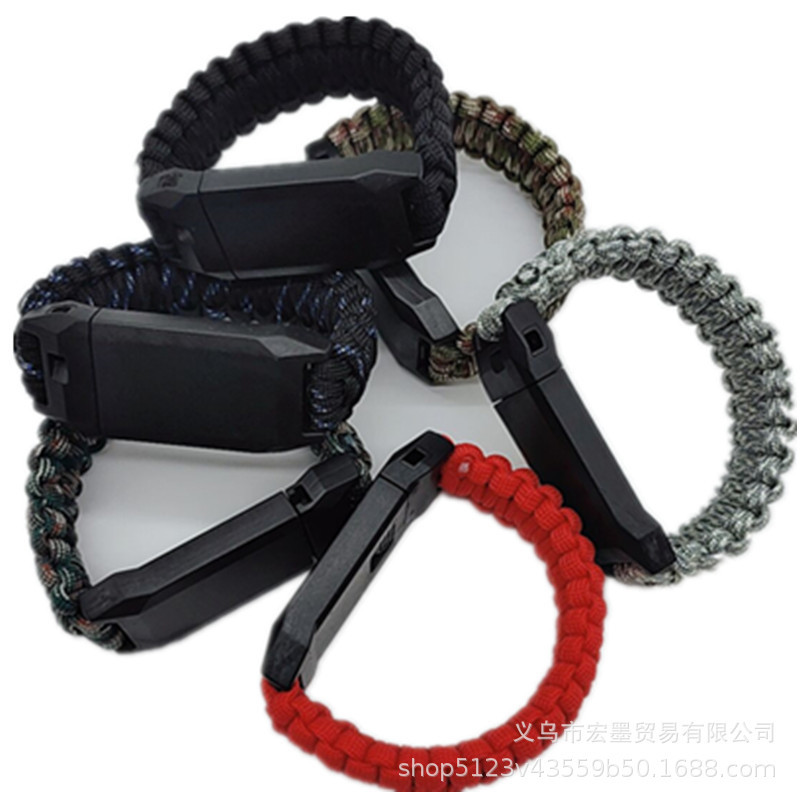 Umbrella rope bracelet multi-functional woven hand rope jewelry men's and women's whistle outdoor self-defense camping survival bracelet
