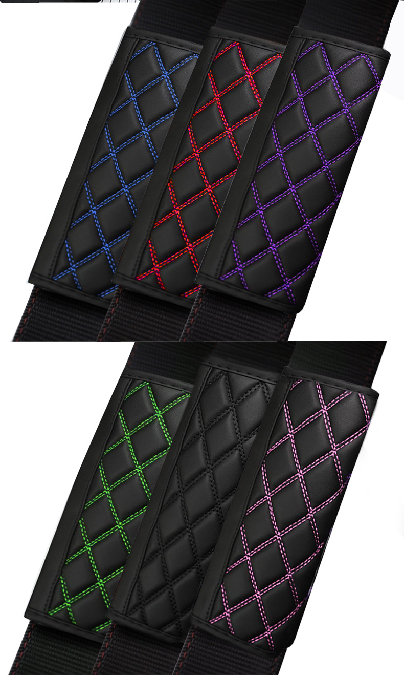 Cross-Border Popular Full Leather Diamond Embroidered Shoulder Pads, Diamond Seat Belt Sheaths, Automotive Supplies, Children's Safety Belt Covers