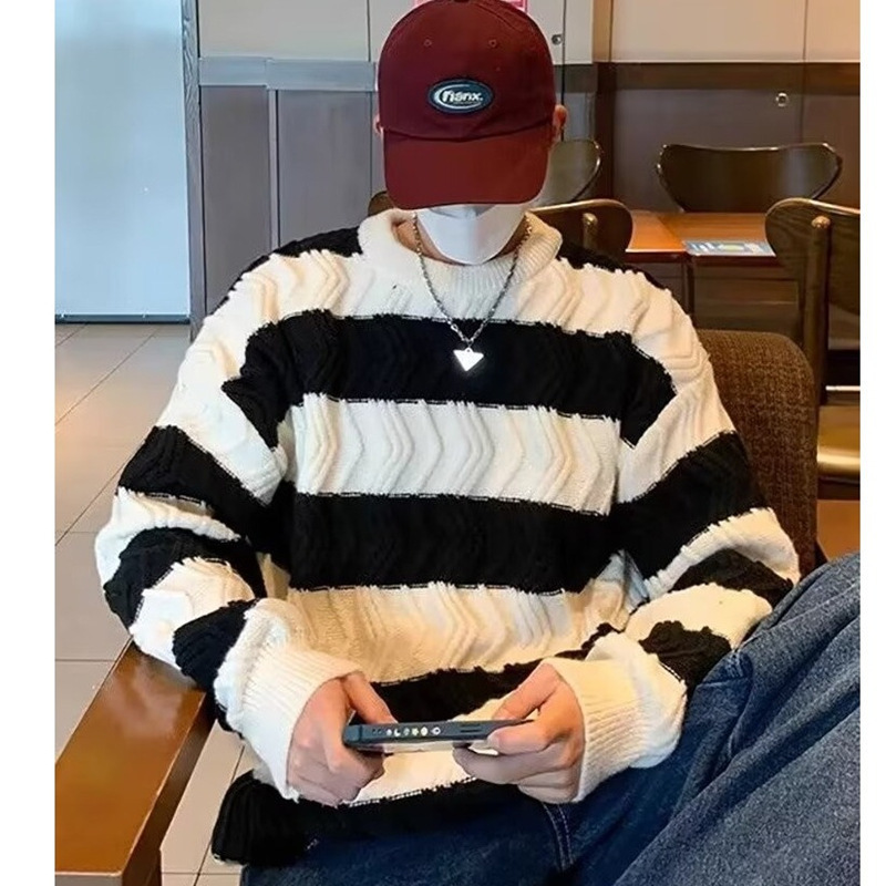 费尔岛圣诞毛衣男日系复古慵懒感加厚古着潮牌内搭冬季针织衫批发|undefined