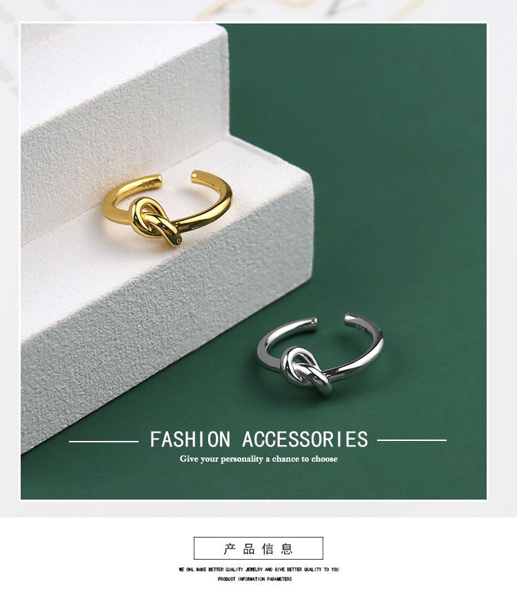 design line knotted ring fashion simple open ring