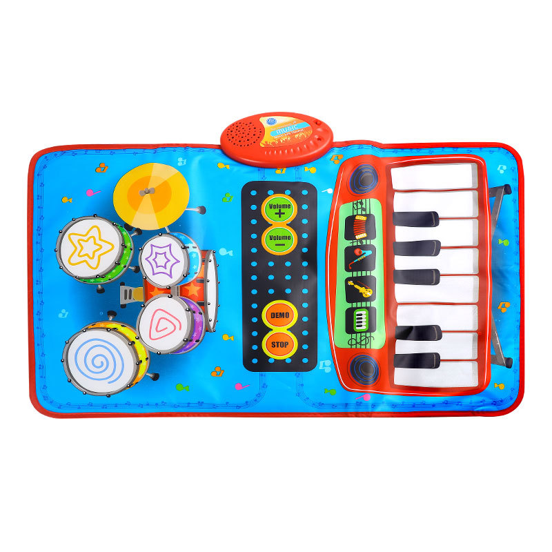 Comercio exterior pedal baile piano manta de los niños educación temprana de la música juego de la estera manta conjunto tambor órgano electrónico música jugar