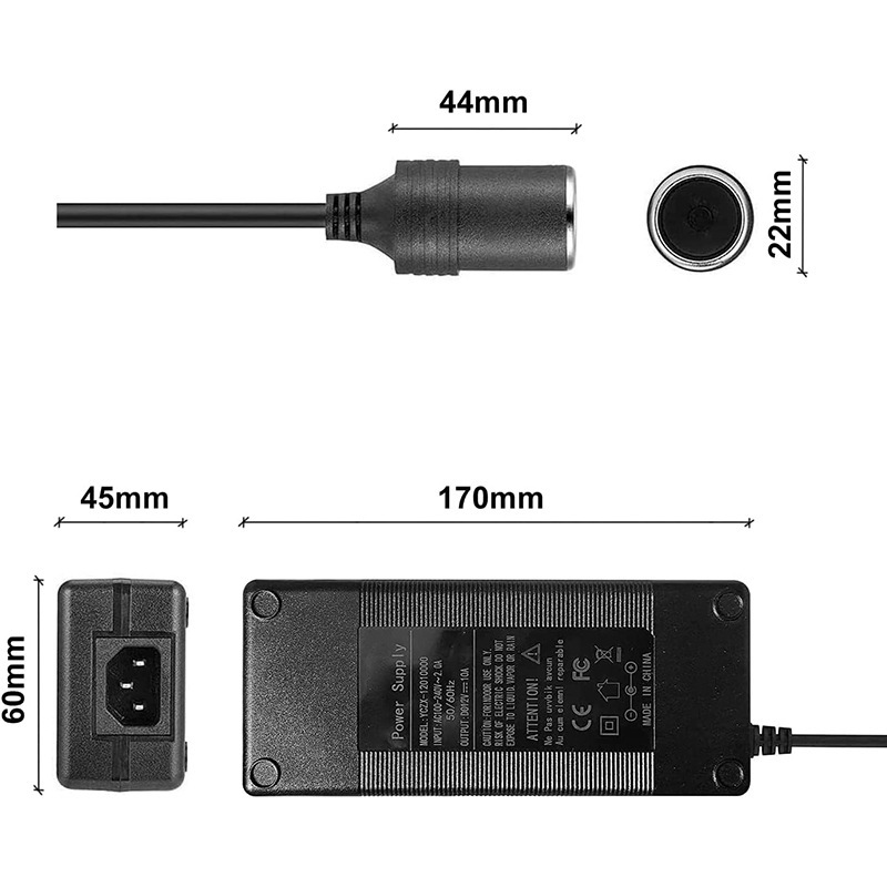 220V回転12V10A電源変換器120W車載冷蔵庫車載掃除機回転シガレットアダプター|undefined