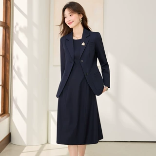 2026新款西装套装女春秋气质高级感通勤正装西服外套连衣裙工作服