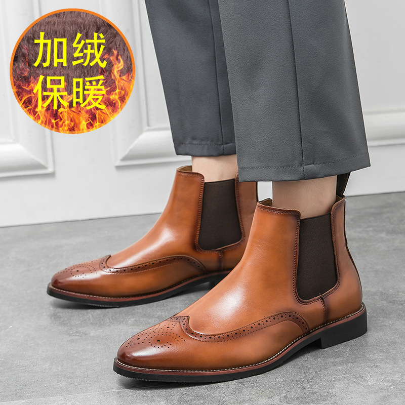 Otoño y invierno transfronterizos nuevas botas Chelsea para hombres botas retro británicas para hombres botas comerciales simples