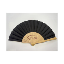 现货西班牙素色荷木折扇出口 23CM16方纯色木扇布面